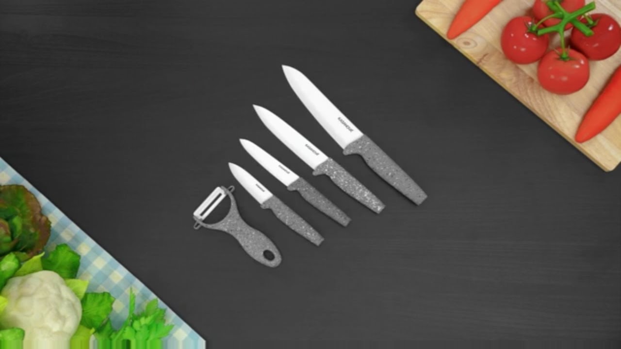 Set Coltelli in Ceramica con Pelaverdure 4 Pezzi