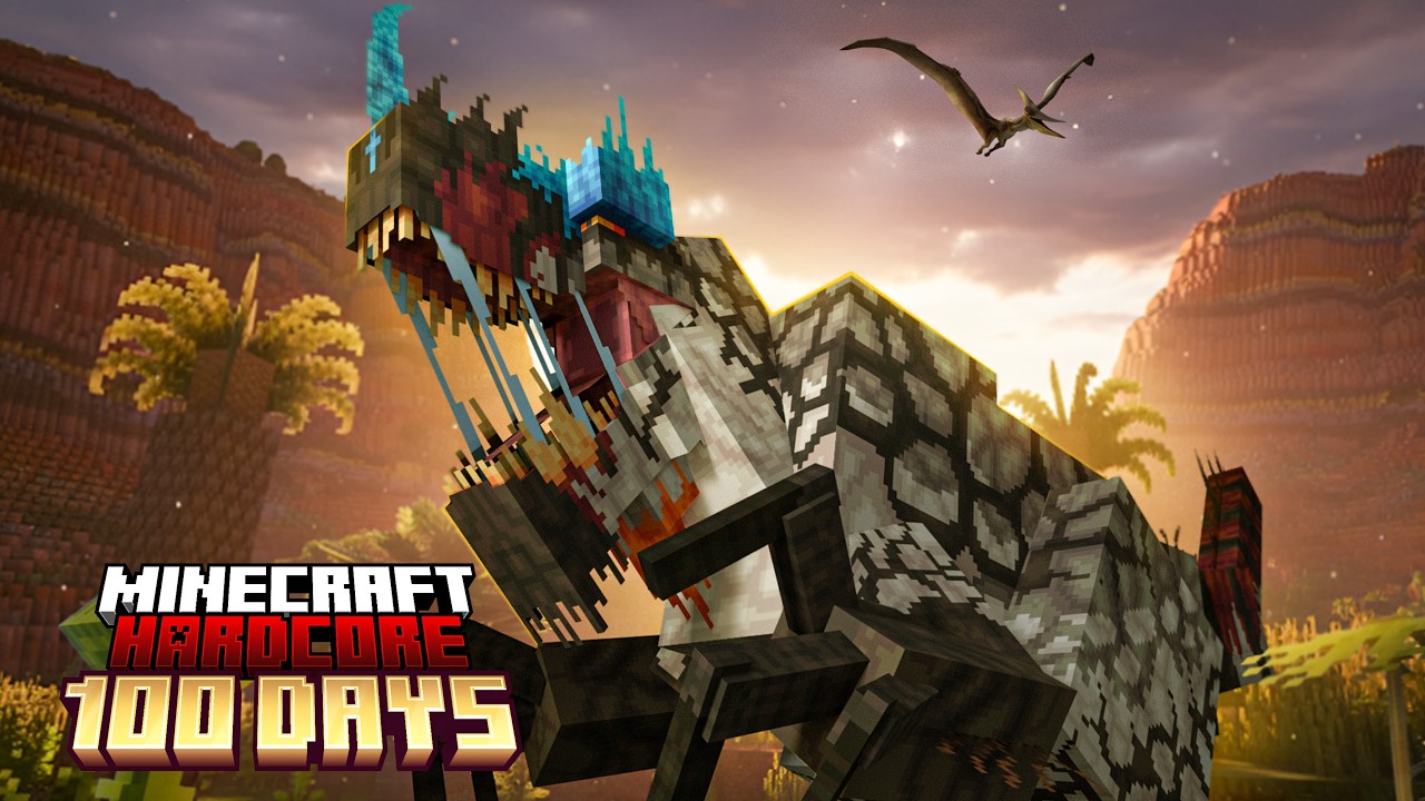 Surviving 100 Days in Prehistoric Dinosaur World in Hardcore Minecraft