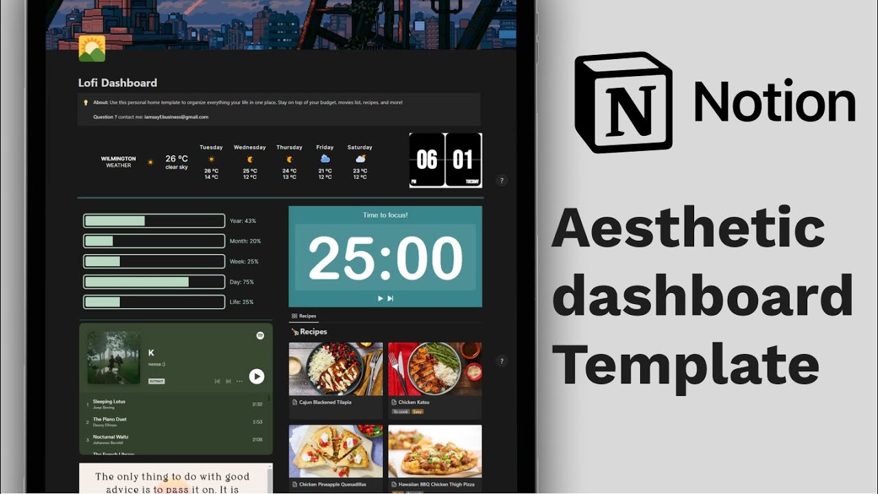 ✨ Aesthetic Lofi Notion template guide 2023 (Link in description)