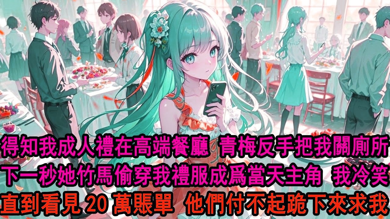 得知我的成人禮定在高端餐廳，青梅柳如煙反手把我關在廁所：阿誠沒見過世面，你讓着點。下一秒轉校生偷穿我禮服成爲當天主角。我冷笑，他們不知道的是，餐廳我只預定沒付款，看着20萬賬單他們跪下來求我。