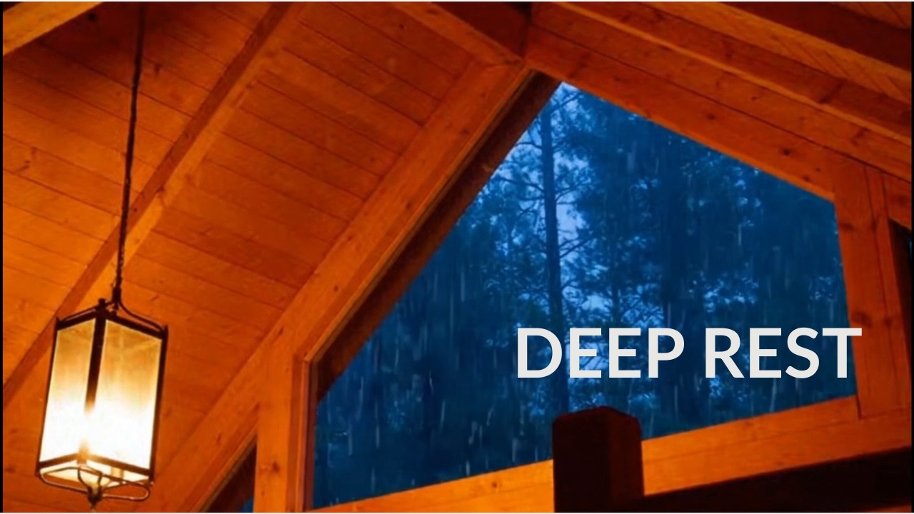 Cozy Cabin Rain Outside the Window 🌧️  Sleep & Study  No Thunder