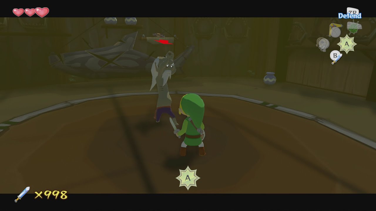 The Legend of Zelda The Wind Waker HD - Orca Sword Practice Fight Mini Game (1000 Hits) [1080p]
