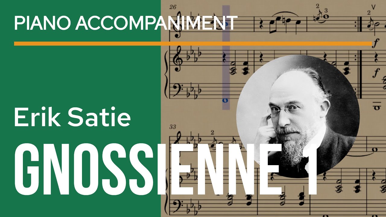 Satie - Gnossienne no. 1 for Violin and Piano Accompaniment | play along video score sheet music