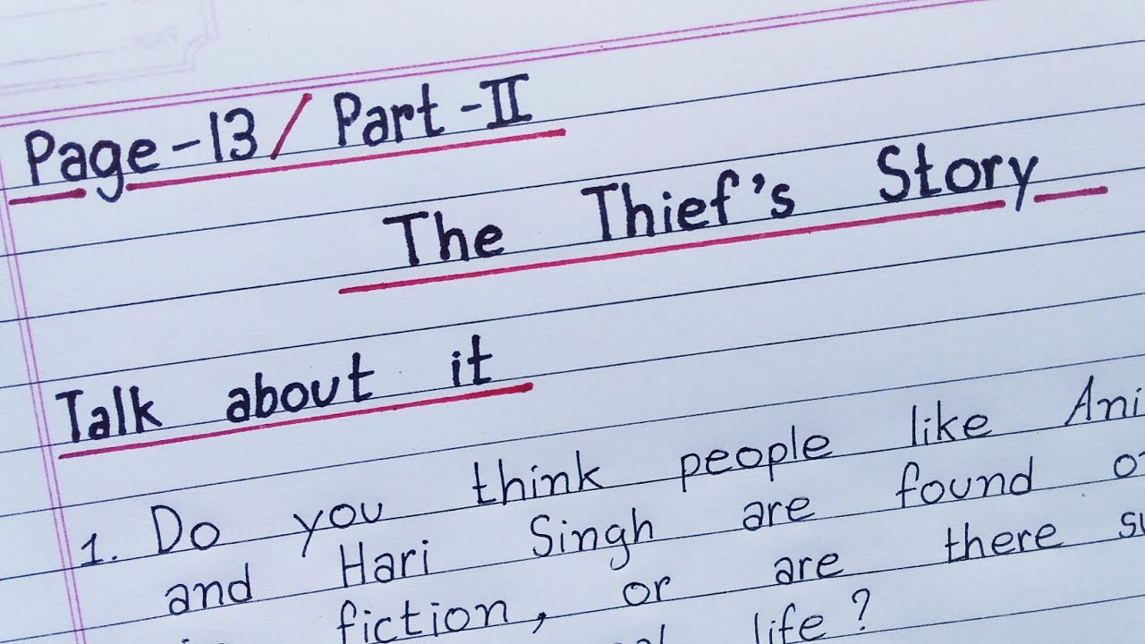 NCERT | The Thief's Story | Talk about it | Part - 2 | Class - 10 | @IndrajitGoswami0607
