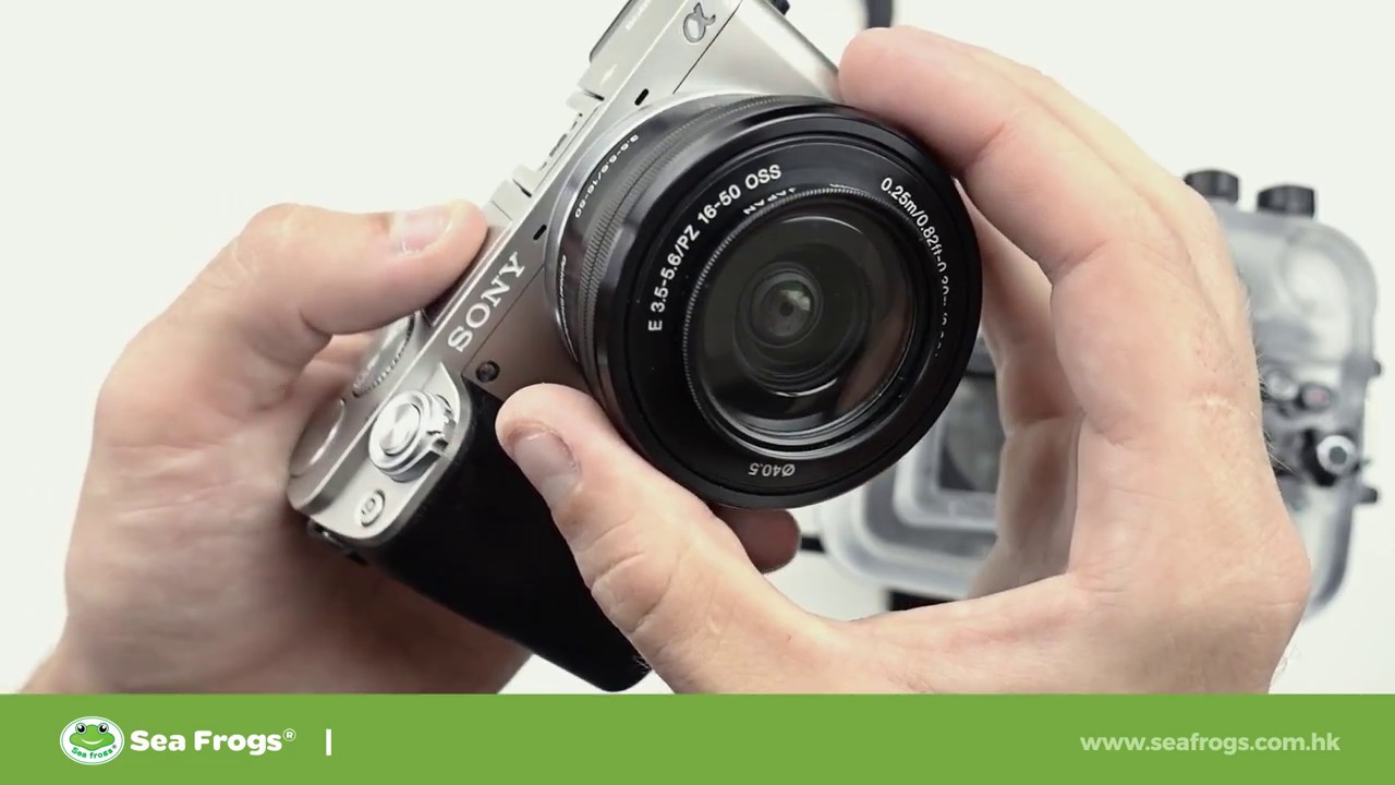 How to insert Sony A6000 camera inside SeaFrogs A6xxx series Salted Line waterproof housing