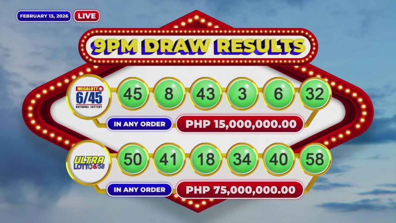 [LIVE] PCSO 9:00 PM Lotto Draw - February 13, 2026