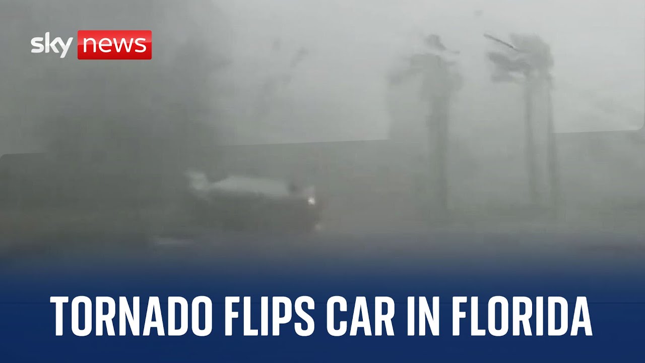 US: Tornado in Florida flips cars as 12m people under severe weather risk