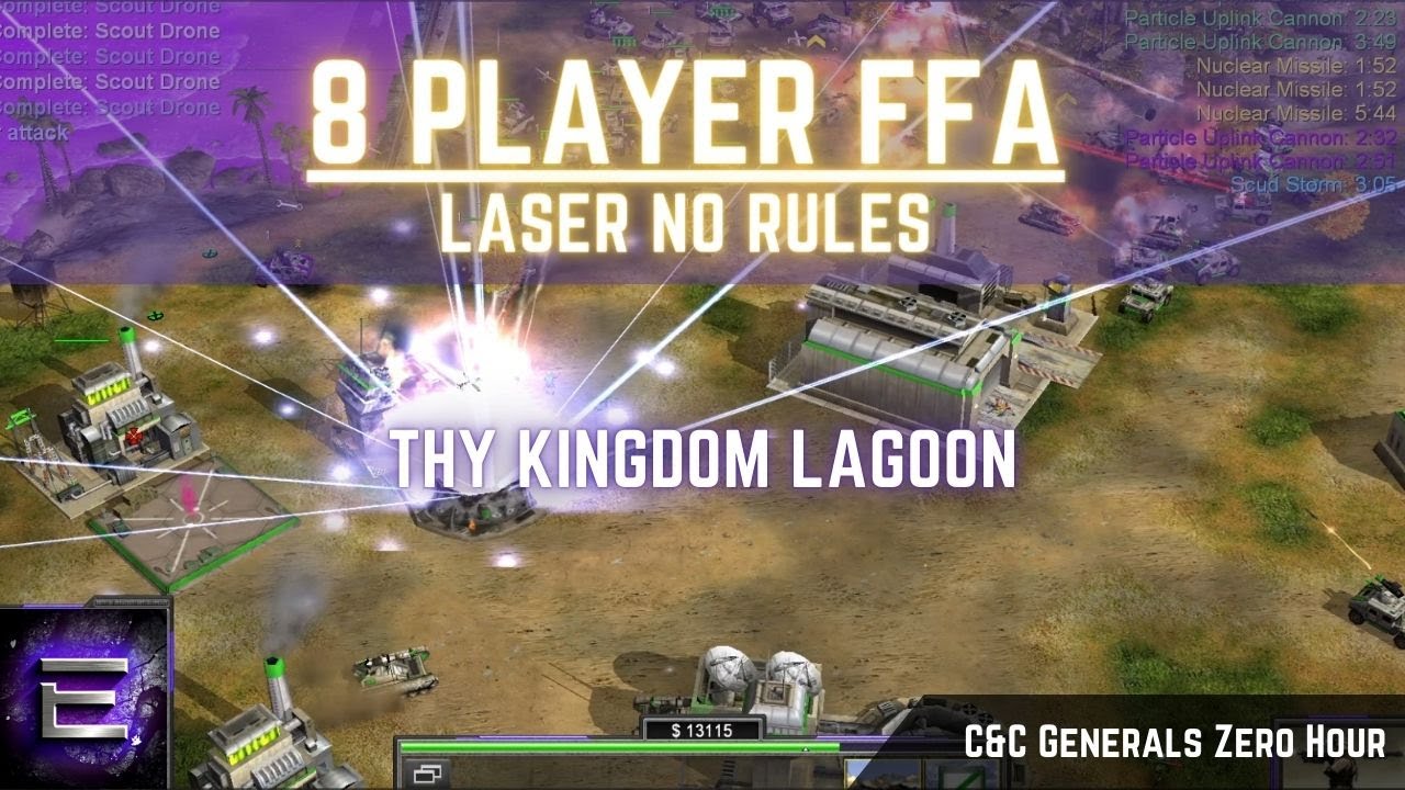 Thy Kingdom Lagoon | 8 Player FFA | Laser - No Rules | C&C Zero Hour