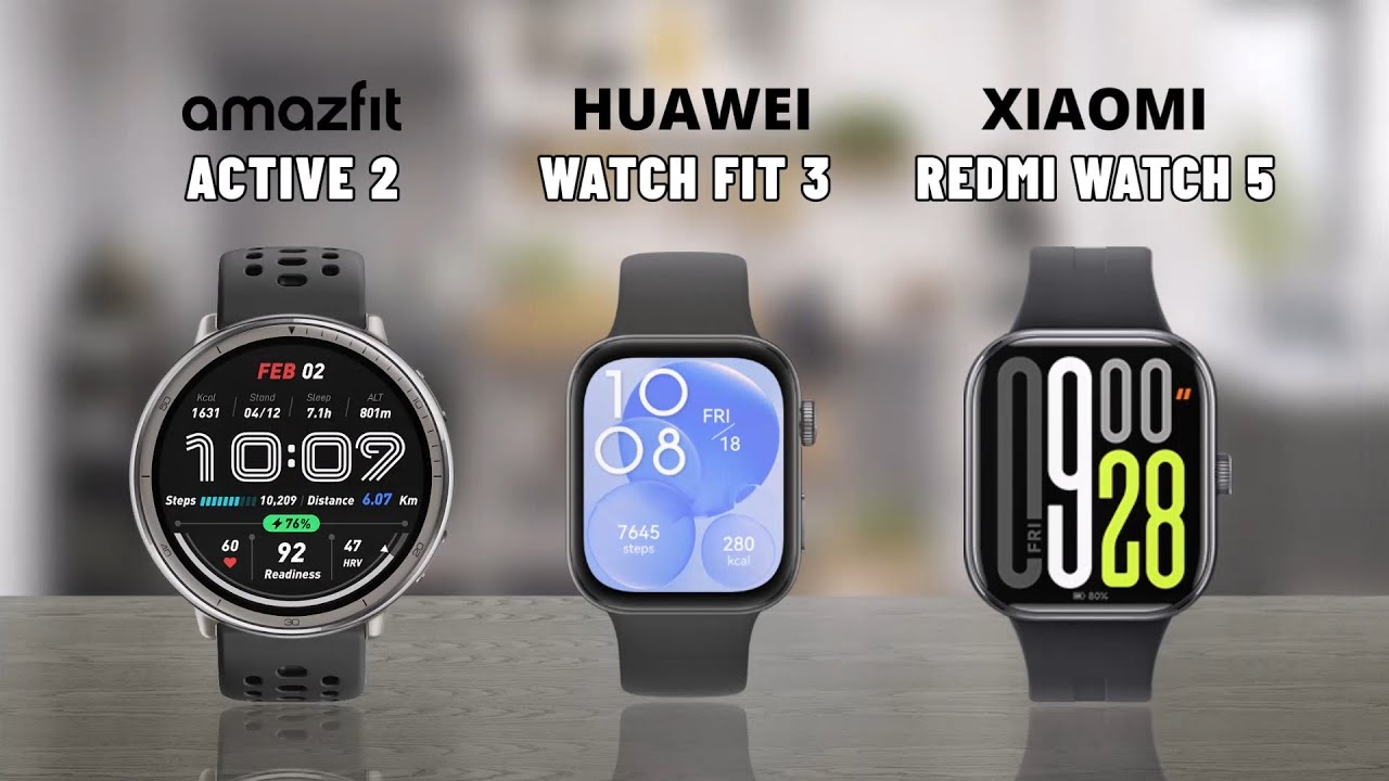 AMAZFIT ACTIVE 2 VS HUAWEI WATCH FIT 3 VS REDMI WATCH 5