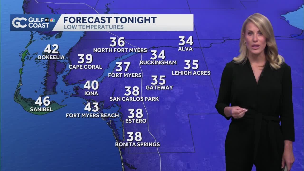 Another frigid night Wednesday across Southwest Florida's Gulf Coast