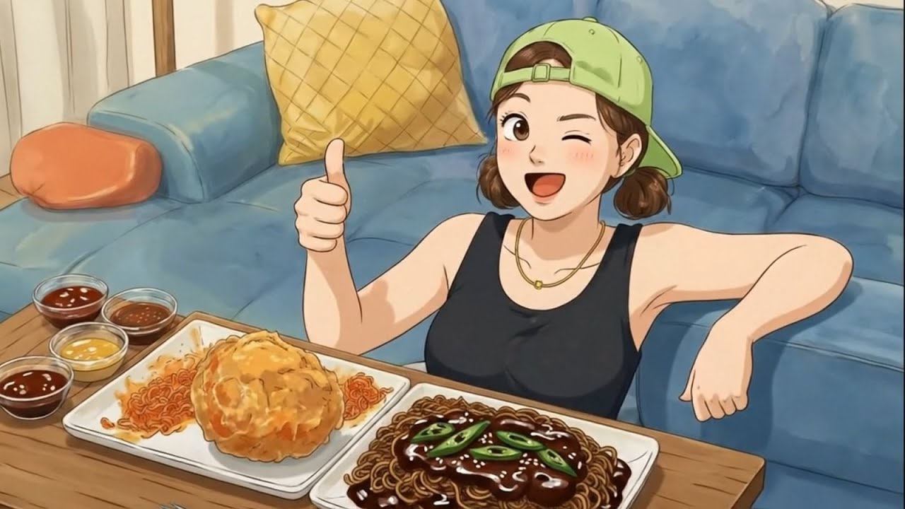 Cheese Ball vs. Spicy Buldak Ramen 🧀🌶️ | Anime Mukbang ASMR