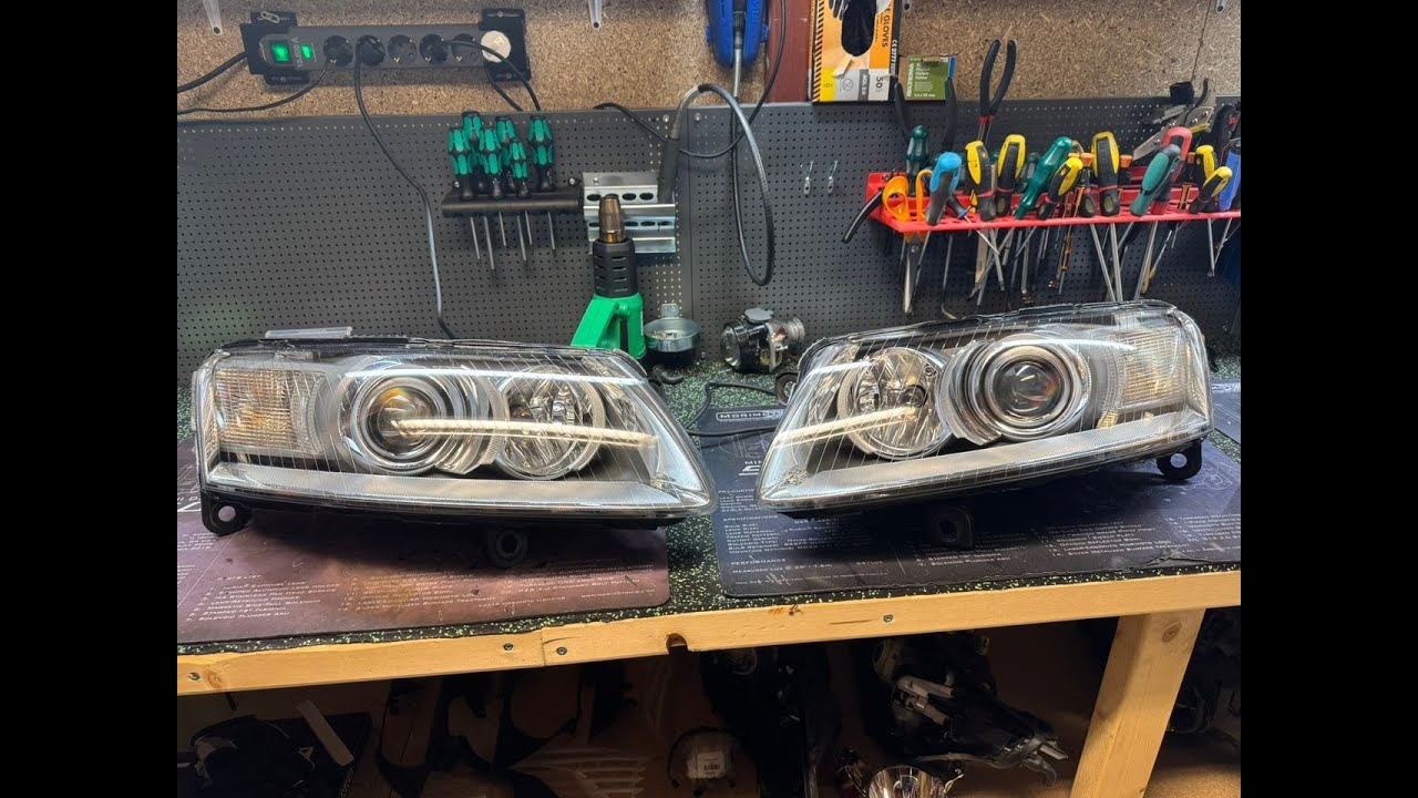 Audi A6 C6 without AFS - Headlight projector lens retrofit / swap