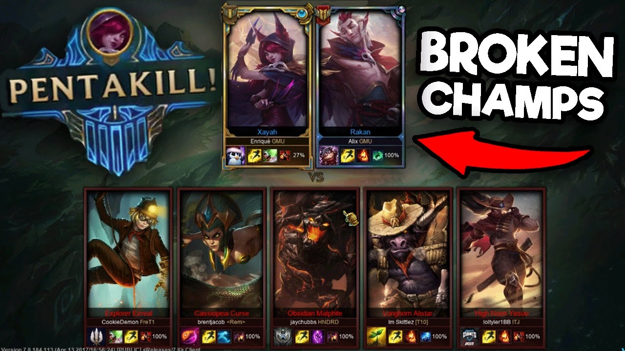 Challenger Xayah and Rakan Vs. [5 Silvers] INSANE GAME!!! (2 PENTA KILLS?!?!) NEW CHAMPS BUSTED