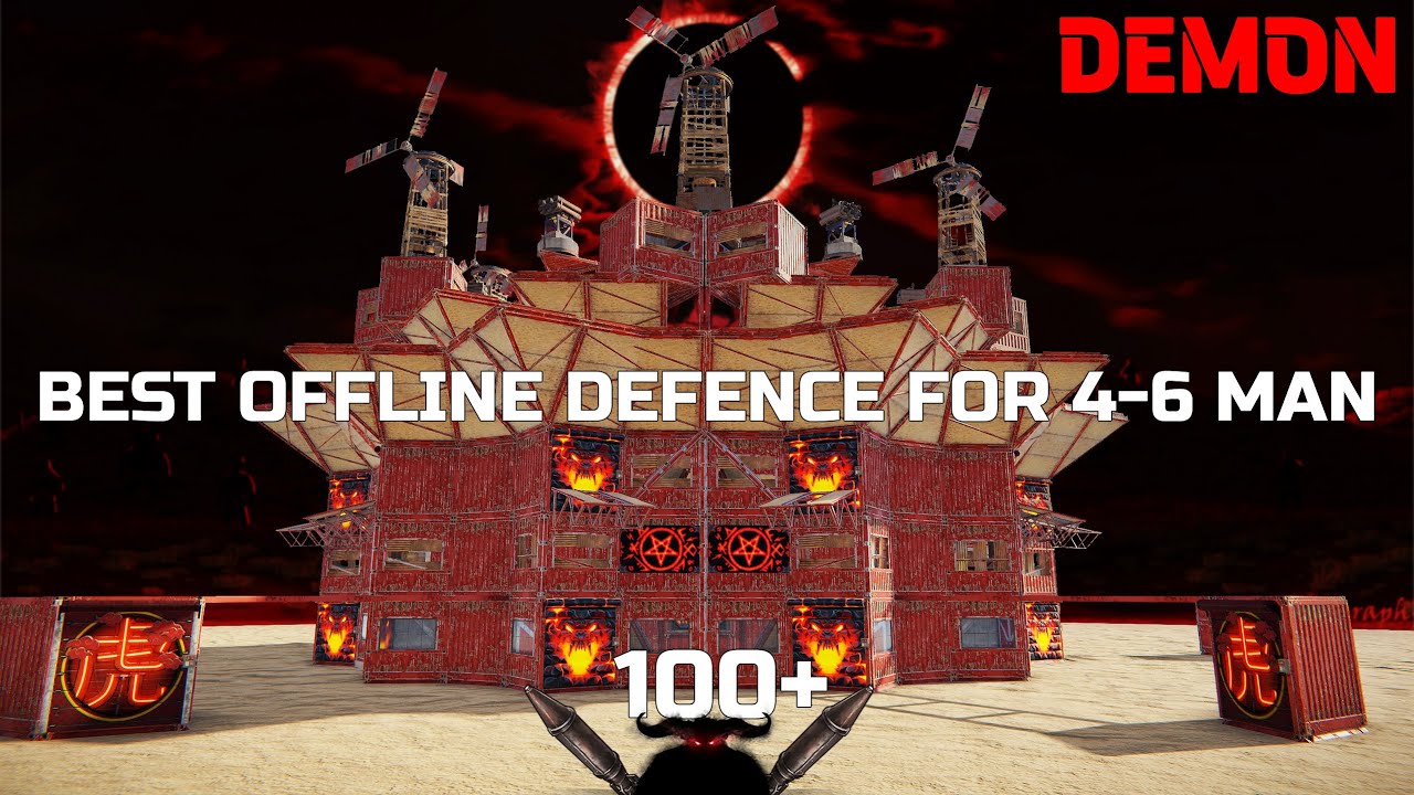 DEMON - BEST OFFLINE DEFENCE with 6 BUNKER for 4-6 MAN in RUST