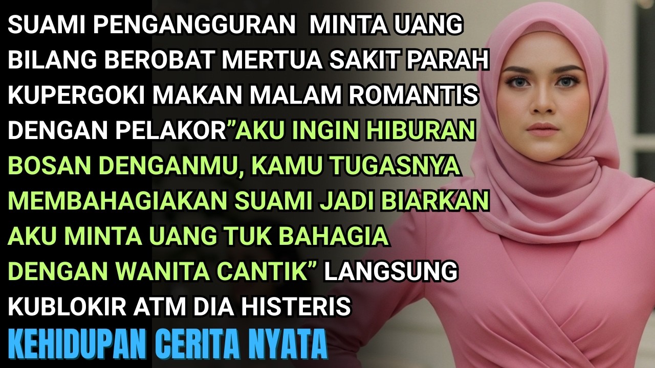 SUAMI PENGANGGURAN MINTA UANG PAMIT BEROBAT MERTUA KEPERGOK MAKAN MALAM MEWAH DG PLAKOR-KUBLOKIR ATM