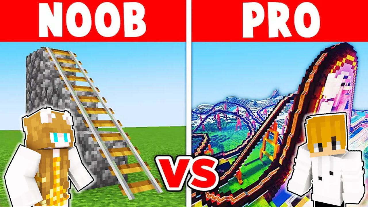 Minecraft NOOB vs PRO GIANT ROLLER COASTER BUILD CHALLENGE! ( Tagalog )