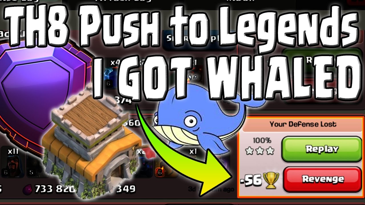 I GOT WHALED!! - TH8 in Titans 2 - TH8 vs TH11 - - TH8 Push to Legends Series - Episode 9