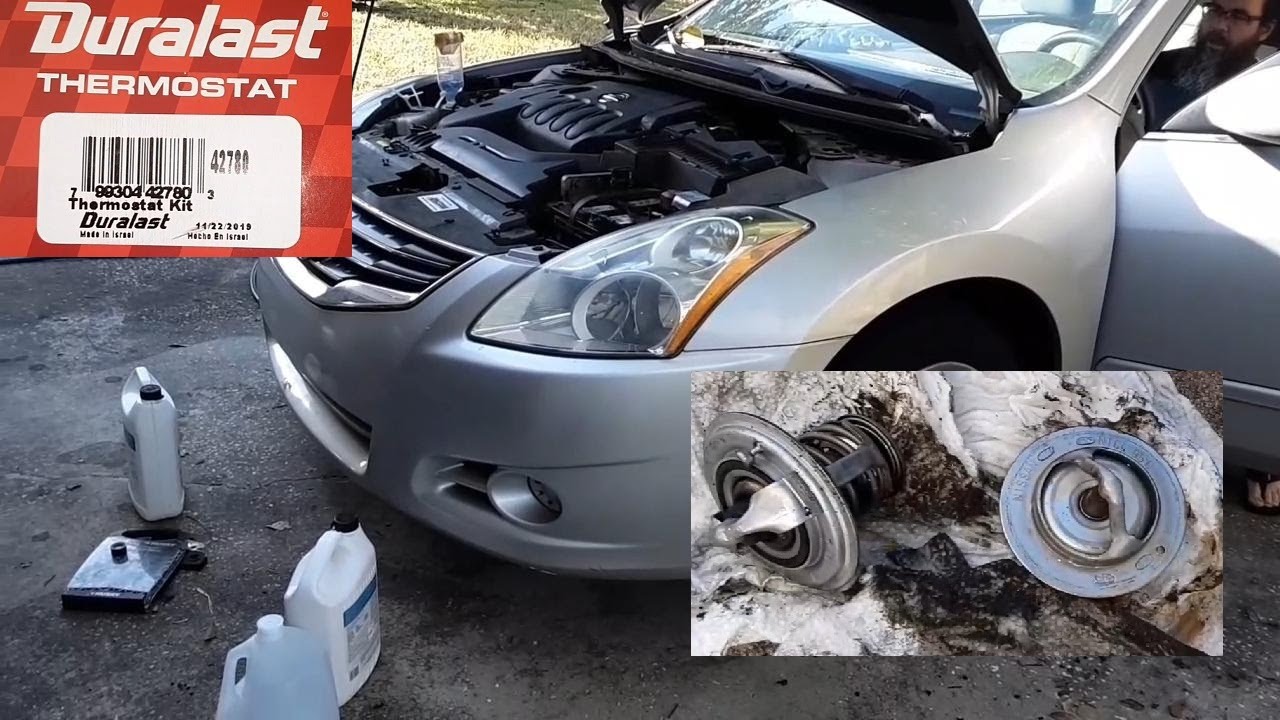 Nissan Altima 2.5 2011 года. Замена термостатов/расположение PCV/воздушный фильтр/заправка охлажд...