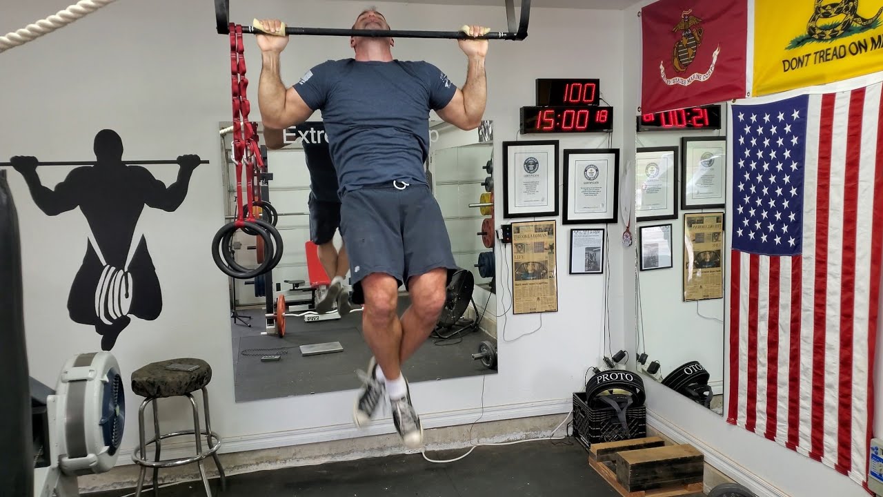 Quarantine: 100 Pull-ups 15min, 230 lbs, 16 sets