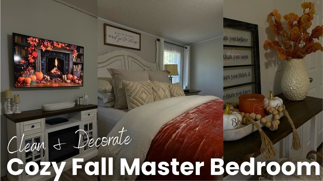 CLEAN & DECORATE  W/ ME MASTER BEDROOM | FALL DECORATE WITH ME 2024| Fall decorating ideas