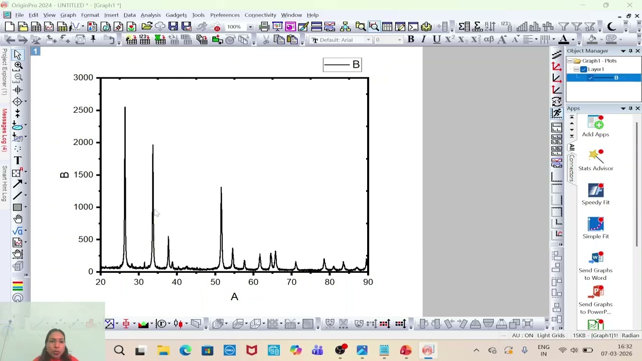 HOW TO DRAW AN XRD PATTERN AND ITS INDEXING USING ORIGIN SOFTWARE.