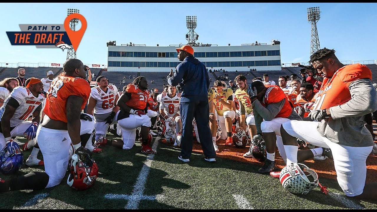Path to the Draft: Coach Joseph mic'd up at Senior Bowl practice