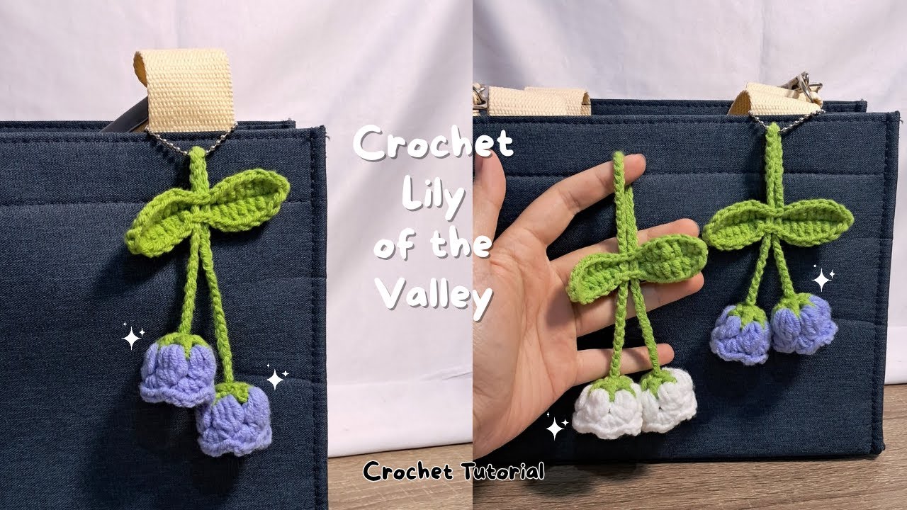 lily of the valley bag charm crochet tutorial | step-by-step guide to crochet lily of the valley