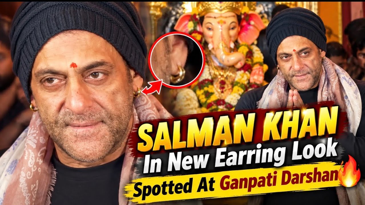 Salman Khan In New Earrings Look Spotted At Ashish Shelar&rsquo;s Ganpati Darshan Crazy Crowd🔥