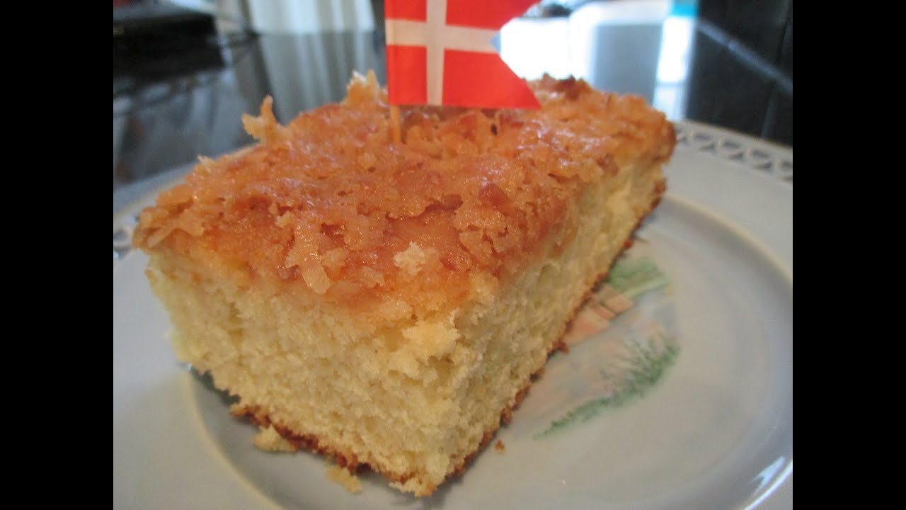 Dream Cake Recipe- Danish Coconut Brown Sugar Cake - Drømmekage Opskrift