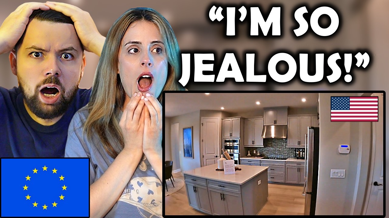 Europeans Get Jelous Reacting to An American House Tour!