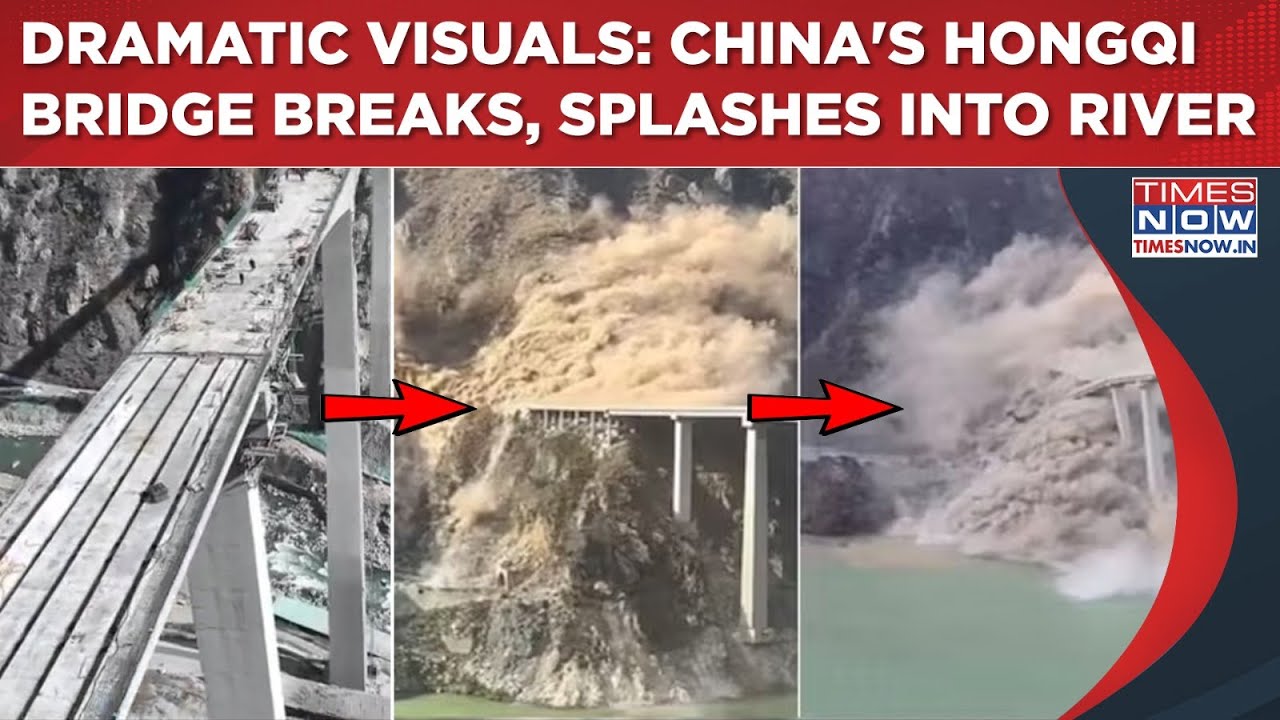 Dramatic Visuals: China's 758 M Hongqi Bridge Connecting Tibet Breaks, Splashes Into River, Watch