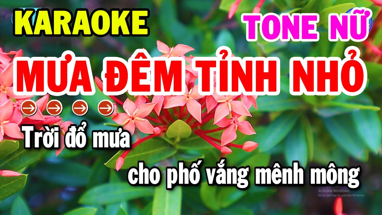 Karaoke Mưa Đêm Tỉnh Nhỏ Tone Nữ Nhạc Sống Beat Hay Nhất | Kho Nhạc Karaoke