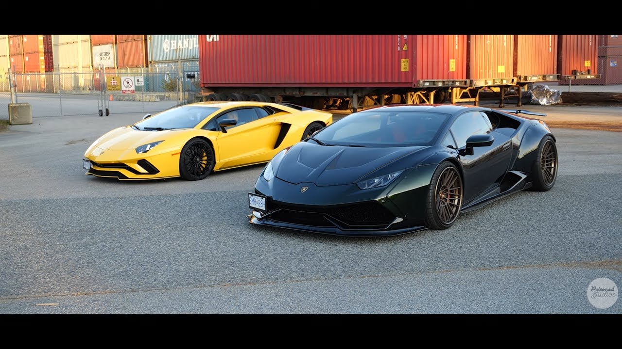 LIBERTY WALK LAMBORGHINI HURACAN & AVENTADOR S CHASE EACH OTHER ON PUBLIC ROADS!!!! 😱 (4K)