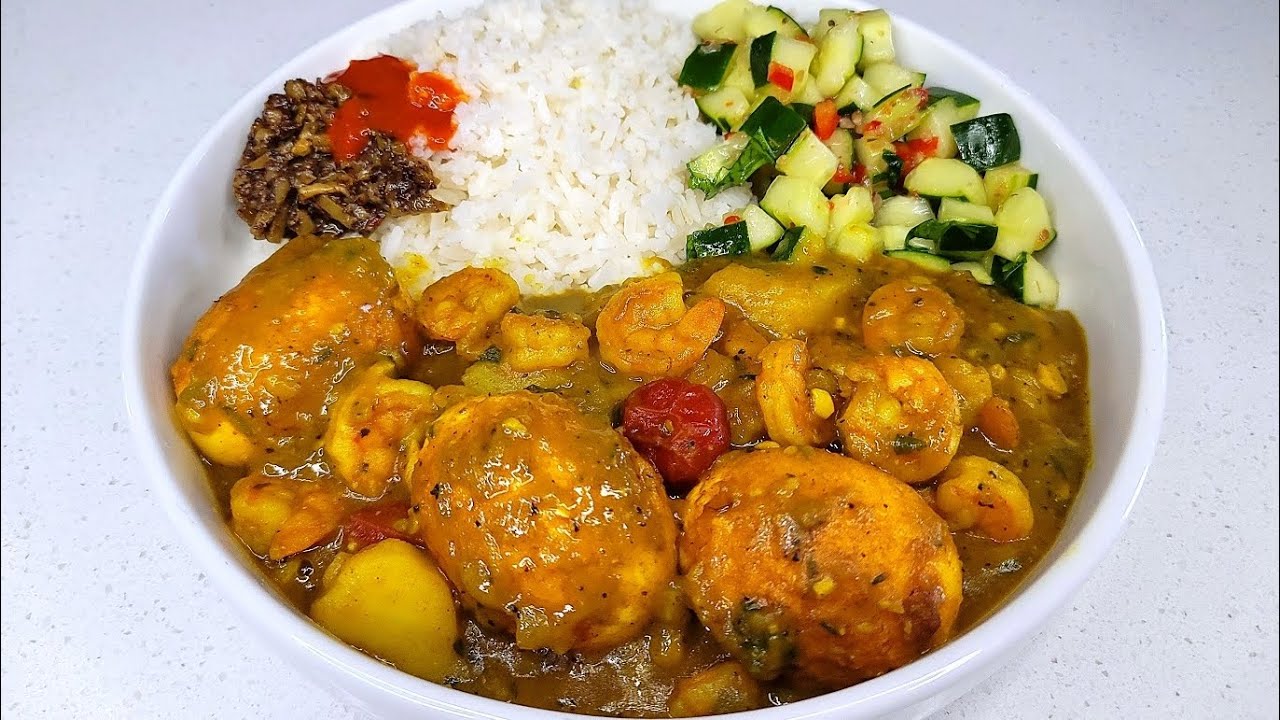 Guyanese curried shrimp & eggs | full recipe