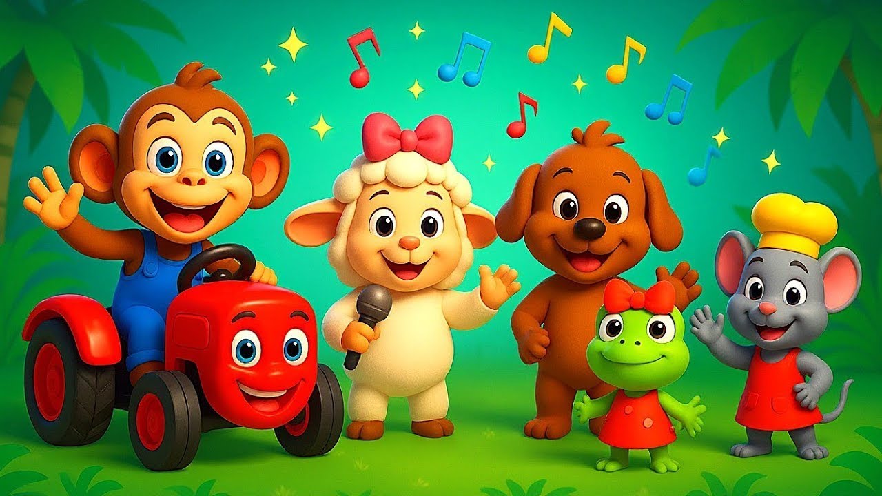 Kompilacja wesołych piosenek dla dzieci w wieku przedszkolnym 🐶 🐸🐑 Zatańczmy - Piosenki dla Dzieci