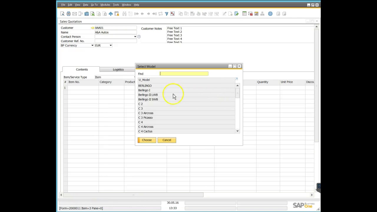 SAP B1 - UDF and FMS
