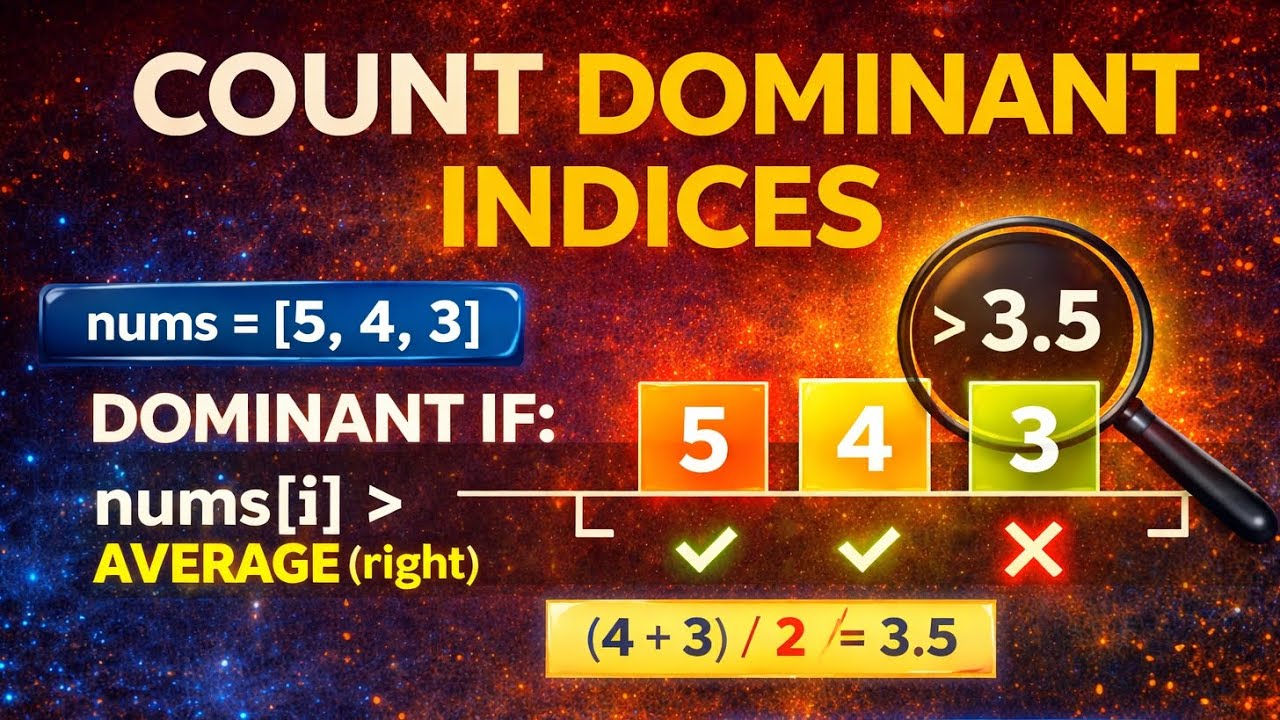 LeetCode Weekly | Count Dominant Indices | Easy Explained