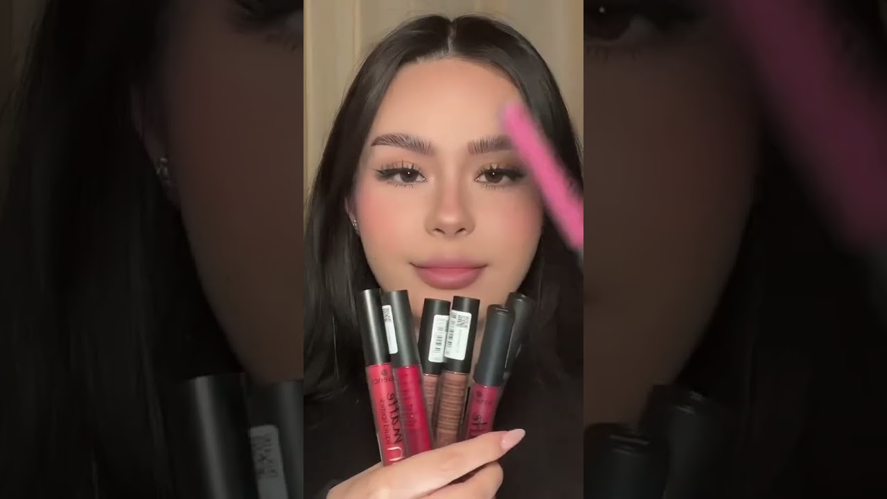 Essence 8 H matte liquid lipstick🦋 #eyeshades #makeuptutorial #eyemakeups #makeuptips #lipcombo