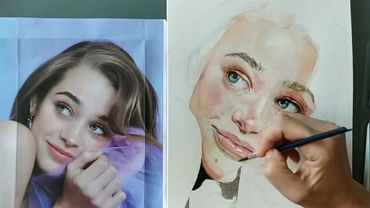 WATERCOLOR PORTRAIT 2 STEP BY STEP (ADIM ADIM SULUBOYA PORTRE)