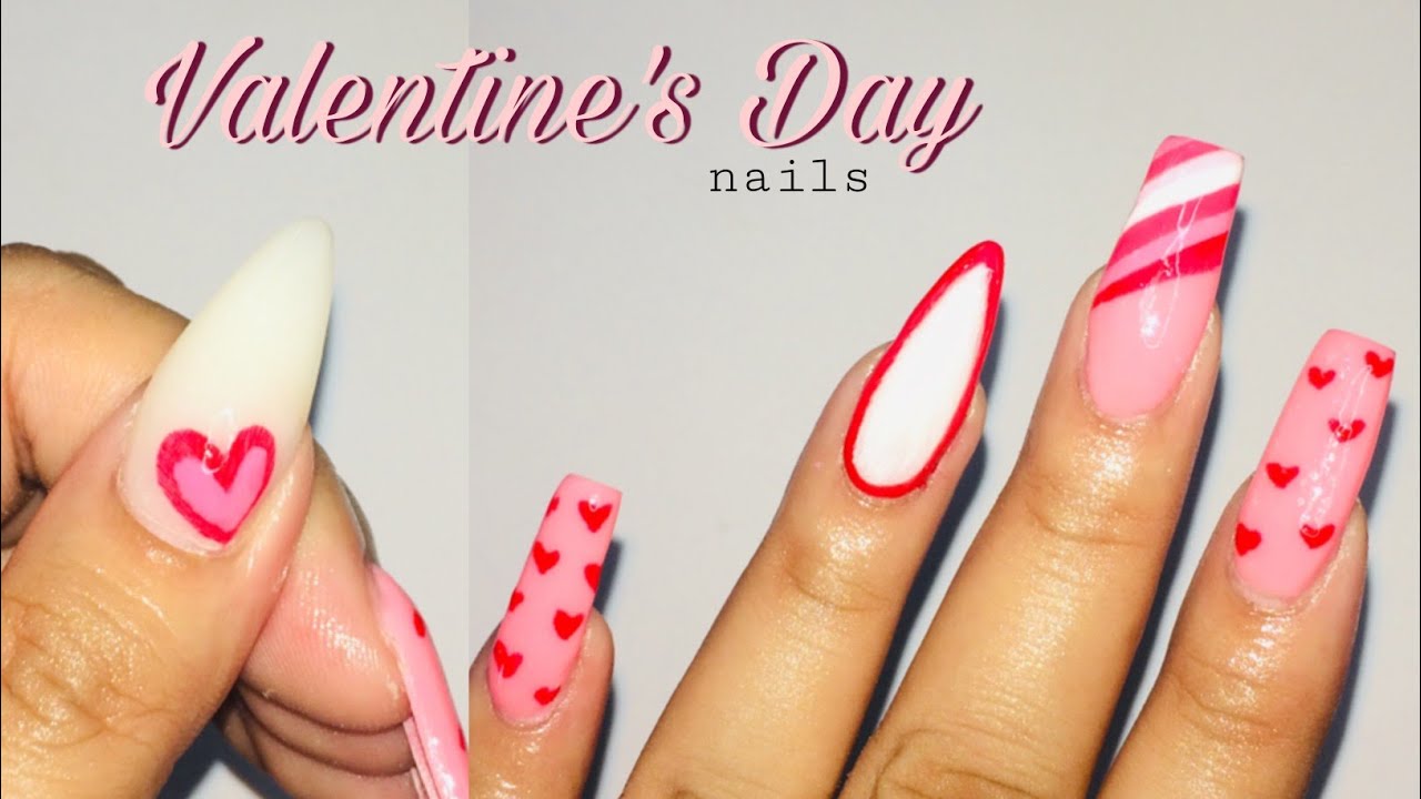 VALENTINE'S DAY NAILS using Polygel 💗 Heart Themed Polygel Nails + KISS Press-on Nails Update