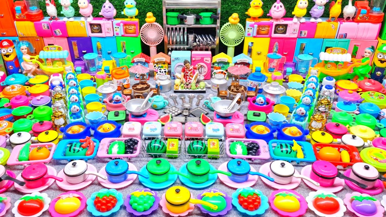 7 Minutes Satisfying with Unboxing Hello Kitty Kitchen Set | Mini Steel Kitchen Set Cooking Video