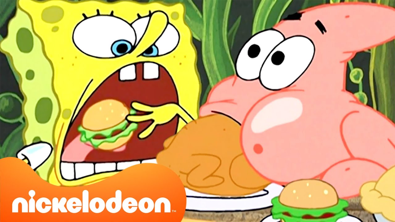 스폰지밥 캐릭터들이 3시간 동안 계속 먹기만 함 🍔 | 니켈로디언 코리아