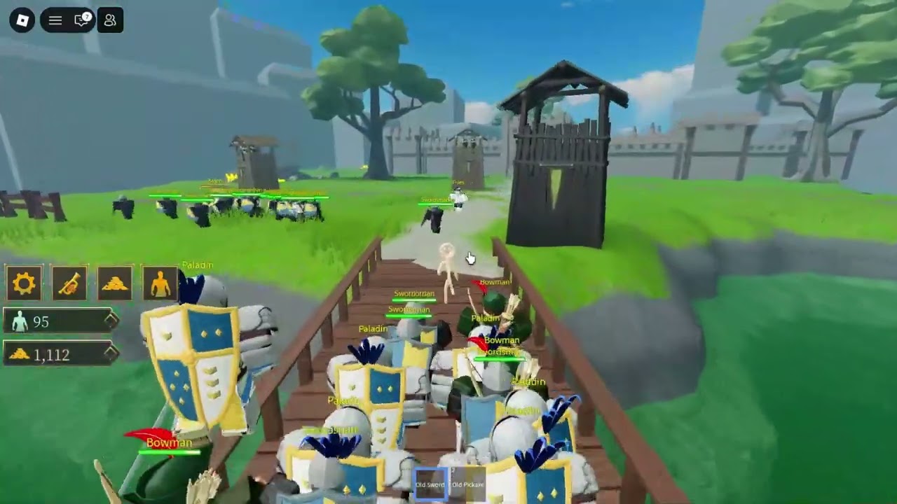 New War Game Roblox Ancient Warfare: attacking  other team with 25+ paladin