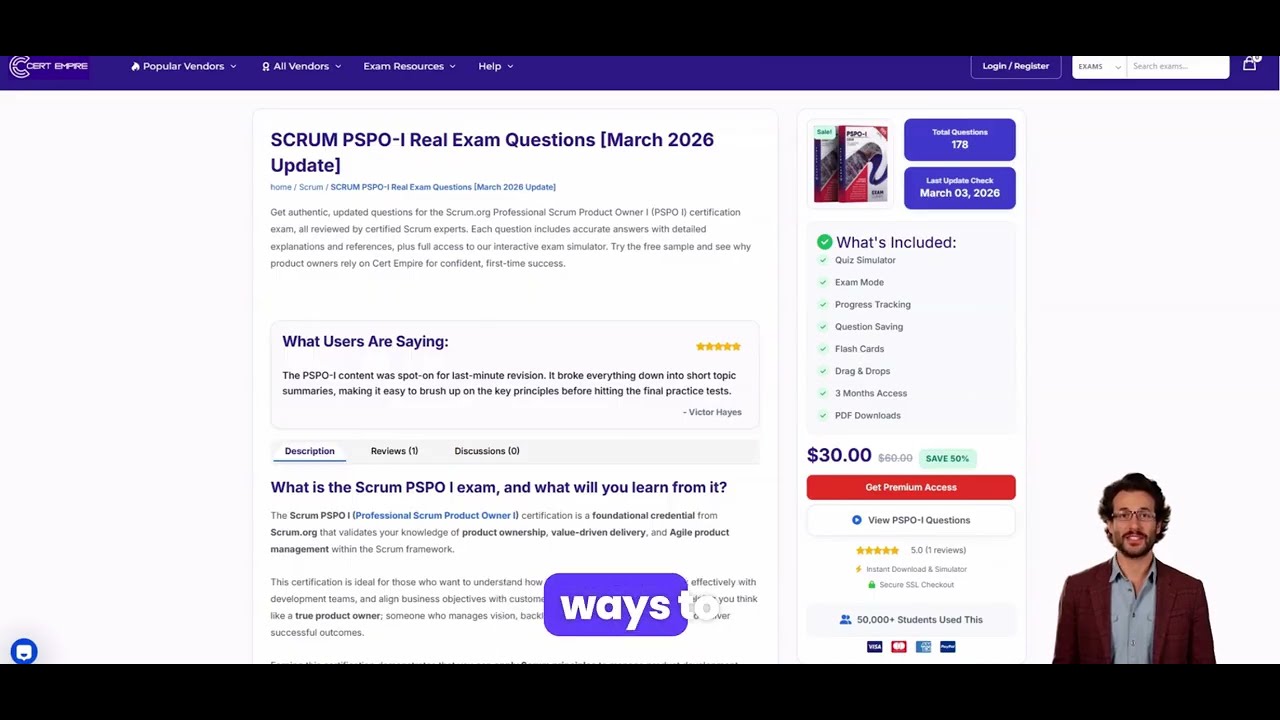 SCRUM PSPO-I Practice Exam Questions | Real Exam Style Practice Session 2026