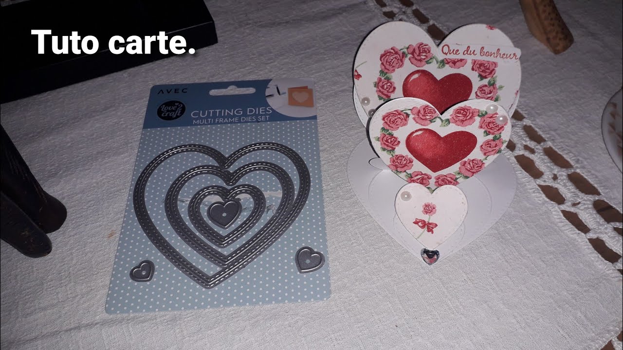 Tuto carte triple chevalet/dies action/serviettage.