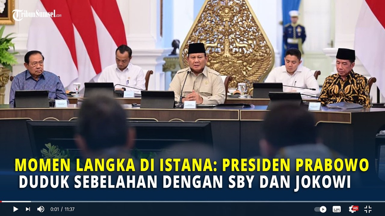 Momen Langka di Istana: Prabowo Duduk Sebelahan dengan SBY dan Jokowi dalam Makan Malam Kebangsaan