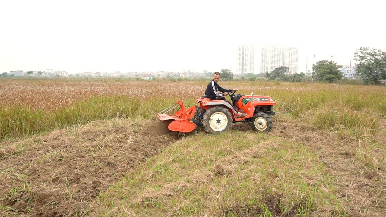 Máy Cày Ngồi Lái Chạy Dầu Diesel Kubota XB1 Test Phay Thử Trước Khi Bàn Giao