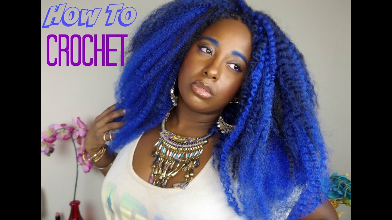 How To Install Crochet Braids Blue Ombre Marley Twist Natural Hair || Qualah Vicariously Me