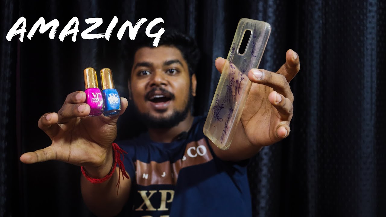 Making unique smartphone cover by nail polish | नैलपोलिश से मोबाइल कवर डिज़ाइन बनाया