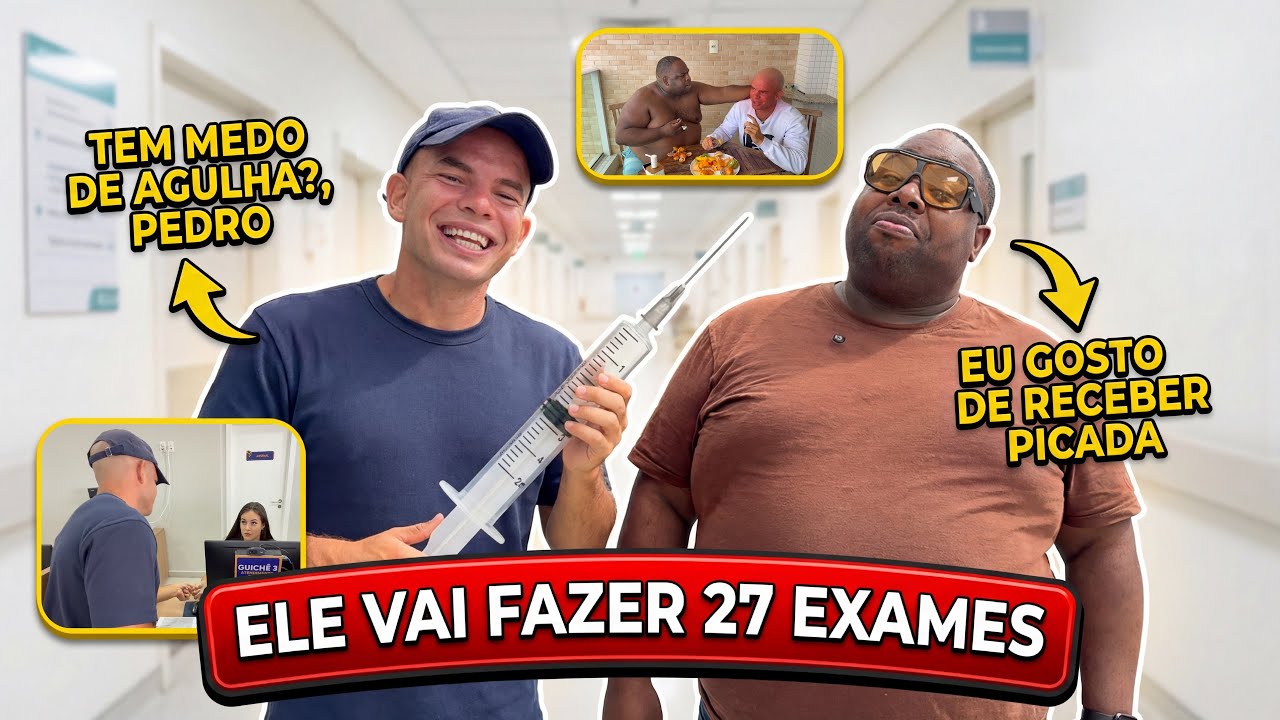 LEVEI O PEDRO PAULO PARA TOMAR PICADA DE AGULHA E REALIZAR 27 EXAMES! VEJA A REAÇÃO DELE...